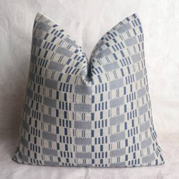 Thai Woven Pillow Cover, Brown & Blue Nordic Style - thumbnail 3