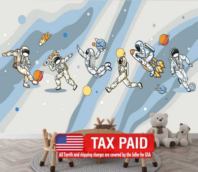 Astronaut Sports Kids Room Wallpaper, Peel & Stick Mural - image 1