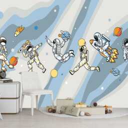 Astronaut Sports Kids Room Wallpaper, Peel & Stick Mural - thumbnail 2