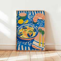 Pasta Poster, Italian Food Print, Kitchen Wall Art, Shapes Decor, Culinary Cooking Art Chart - thumbnail 1