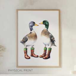 Duck Print, Boot Room Decor, Animal Wall Prints, Kitchen Funny Posters, Illustration, Home Decor Gifts, Art - thumbnail 3