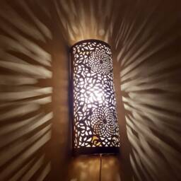 Set Of 2 Handmade Moroccan Brass Wall Sconce, Art Decor Lamp - thumbnail 3
