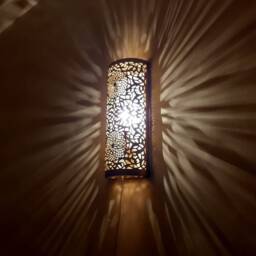 Set Of 2 Handmade Moroccan Brass Wall Sconce, Art Decor Lamp - thumbnail 2