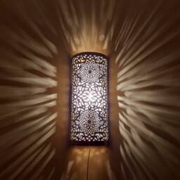 Set Of 2 Handmade Moroccan Brass Wall Sconce, Art Decor Lamp
