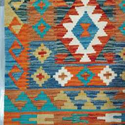 Classic Runner Rug, Handmade Artisan Afghan Turkish Scandinavian Navajo Bohemian Wool Flatweave Multicolour Kilim Rug 193x62 cm - thumbnail 4