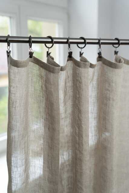 Sheer Linen Curtain For Clips, Curtains Made With Muslin From Europe - image 1