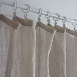 Sheer Linen Curtain For Clips, Curtains Made With Muslin From Europe - thumbnail 3