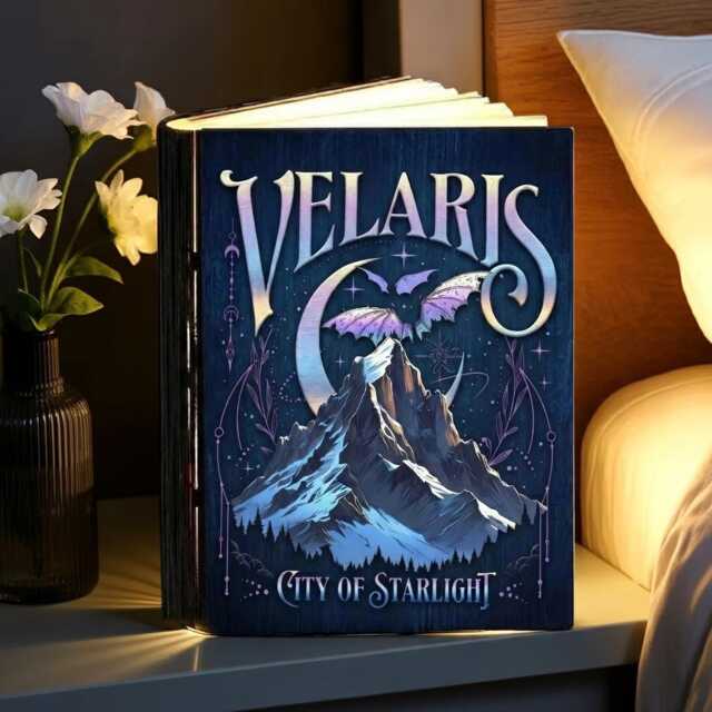 Velaris City Of Starlight Book Lamp, Acotar Folding Led Light, Fantasy Decor, Sarah J Maas Fan Decor Gift - image 1
