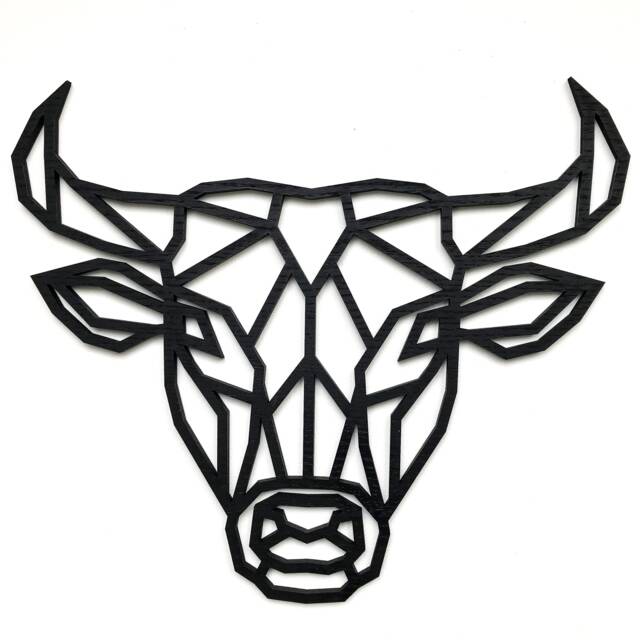 Geometric Bull Head - Wooden Wall Art Home Nursery - image 1