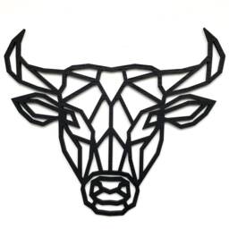 Geometric Bull Head - Wooden Wall Art Home Nursery - thumbnail 1