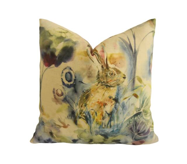 Voyage - Grassmere Sweetpea Sweet Countryside Fox & Hare Cushion Cover Handmade Throw Pillow Designer Home Decor - image 1