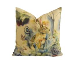 Voyage - Grassmere Sweetpea Sweet Countryside Fox & Hare Cushion Cover Handmade Throw Pillow Designer Home Decor - thumbnail 1