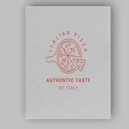 Minimalist Italian Pizza Slice Line Art Restaurant Logo Canvas Wall Print Decor Picture Ready To Hang - thumbnail 1