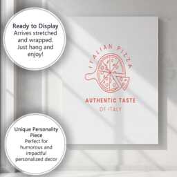 Minimalist Italian Pizza Slice Line Art Restaurant Logo Canvas Wall Print Decor Picture Ready To Hang - thumbnail 3