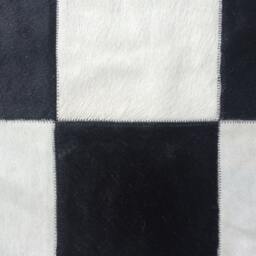 Cowhide Patchwork Rug. Black White Checkers Amazing Design 2M X 6.6Ft Squares 8 - thumbnail 2