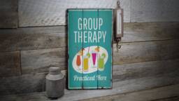 Group Therapy Drinks, Friends Drinking, Come For Therapy, Drink Fun Sign, Wooden Sale Decor, Wall Decor - Old Signs - thumbnail 1