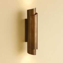Mid Century Antique Brass Sconce Minimalist Wall Lamp Handmade Solid Modern Industrial Lighting Hardwired - thumbnail 3