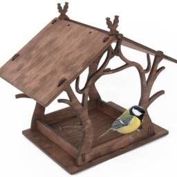 Birdfeeder Wood Bird House Garden Feeder Rustic Birdhouse - thumbnail 4