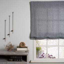 Linen Roman Blind - Shade-Roman in Graphite Color-Hardware Is Included Made To Measure Blind- Custom Blind - thumbnail 3