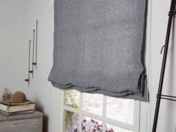 Linen Roman Blind - Shade-Roman in Graphite Color-Hardware Is Included Made To Measure Blind- Custom Blind