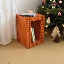 Tiled Book Shelf, Handmade Ceramic Table, Bedside Side Coffee Table - thumbnail 3