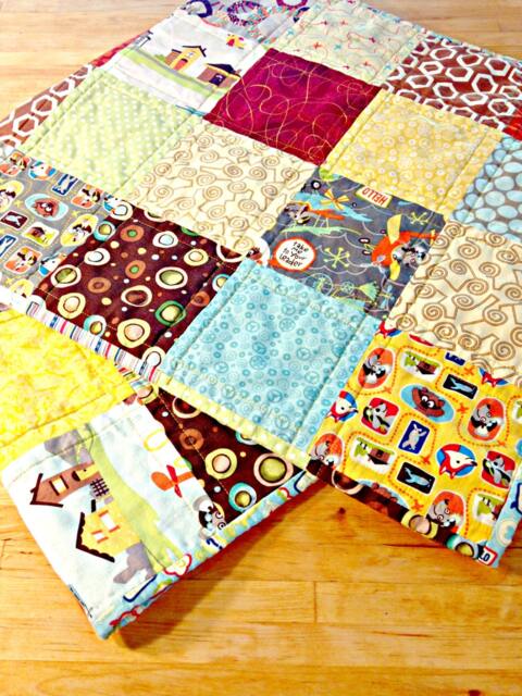 Airplane Baby Quilt Riley Blake Patchwork Crib Blanket, Play Mat - 35 - image 1