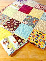 Airplane Baby Quilt Riley Blake Patchwork Crib Blanket, Play Mat - 35 - thumbnail 1