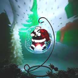 Hand Painted Santa Christmas Candle Holder Glass Bauble Ornament - thumbnail 1