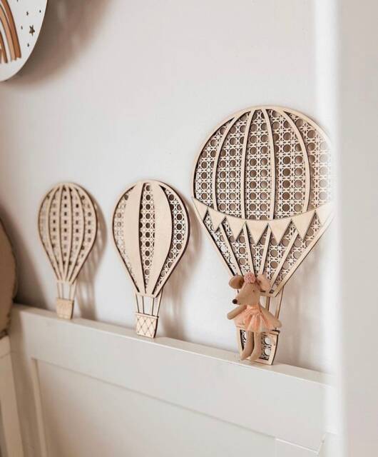 Hei??luftballon, Hot Air Balloons, Wall Decor, Deko F??r Kinderzimmer, Rattan Balloon - image 1