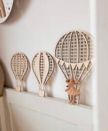 Hei??luftballon, Hot Air Balloons, Wall Decor, Deko F??r Kinderzimmer, Rattan Balloon - thumbnail 1