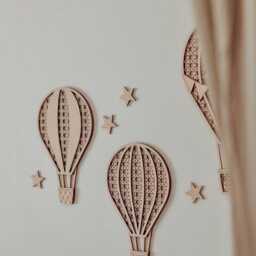 Hei??luftballon, Hot Air Balloons, Wall Decor, Deko F??r Kinderzimmer, Rattan Balloon - thumbnail 2