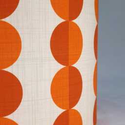 Retro Circles Orange Cream Fabric Handmade Drum Lampshade - thumbnail 4