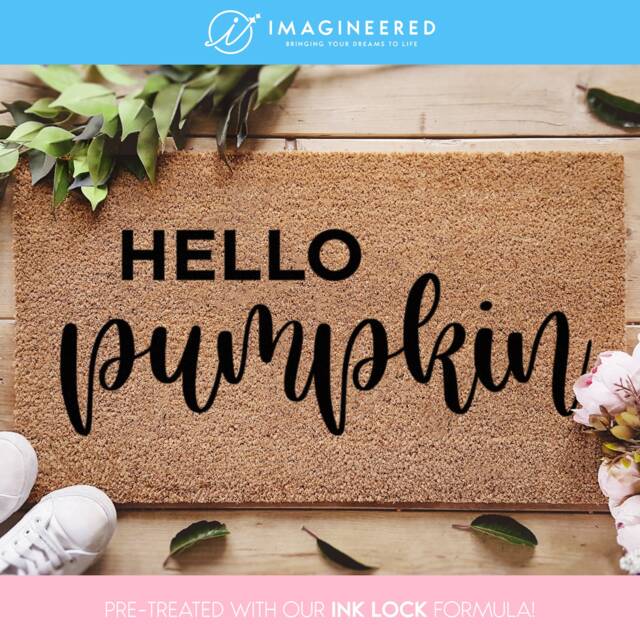 Hello Pumpkin Doormat - Fall Welcome Mat Hey There Door Seasonal Decor - image 1