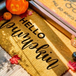 Hello Pumpkin Doormat - Fall Welcome Mat Hey There Door Seasonal Decor - thumbnail 3