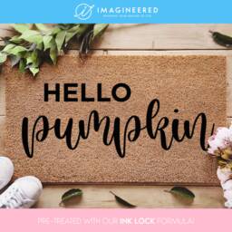 Hello Pumpkin Doormat - Fall Welcome Mat Hey There Door Seasonal Decor - thumbnail 1