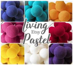 20 Handmade Loose Cotton Balls - No Lighting String Diy Night Light Baby Shower Pastel Garland Nursery Girl Boy Bedroom Fairy Gift - thumbnail 1