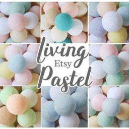 20 Handmade Loose Cotton Balls - No Lighting String Diy Night Light Baby Shower Pastel Garland Nursery Girl Boy Bedroom Fairy Gift - thumbnail 2