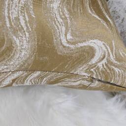 Marble Effect Gold & White Cushion Cover, Sofa Bed Pillow Cover Neutral Decor - thumbnail 4