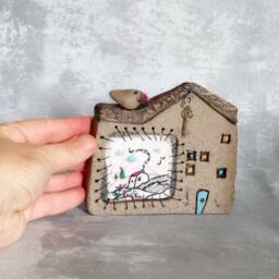 Romantic Wall Hanging, Ceramic Art With Embroidery, Unique Decor For The Home, Ceramics & Pottery, Decor - thumbnail 1