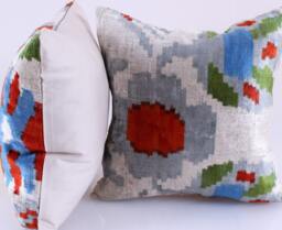 ??kat Velvet Pillow, Blue Beige Pillow, Home Decor, Velvet Decorative Pillow, ??kat Accent Pillow, Silk Pillow, Lumbar Throw Pillow, Square Cushion