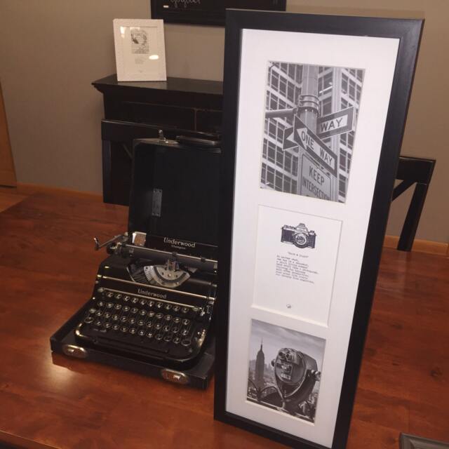 Dark & Light. - Frame Will Differ. Poetry On Antique Typewriter. Pre-Framed. Gift Ideas For Birthday, Wedding, Anniversary, Christmas, Baby - image 1