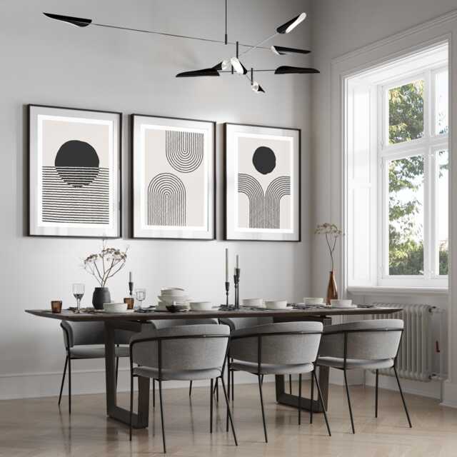 Abstract Wall Art Prints, Set Of 3 Prints, Neutral Black Beige Prints, Poster Prints Home Decor Living Room Decor Bedroom Art Modern Interiors - image 1