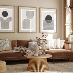 Abstract Wall Art Prints, Set Of 3 Prints, Neutral Black Beige Prints, Poster Prints Home Decor Living Room Decor Bedroom Art Modern Interiors - thumbnail 3