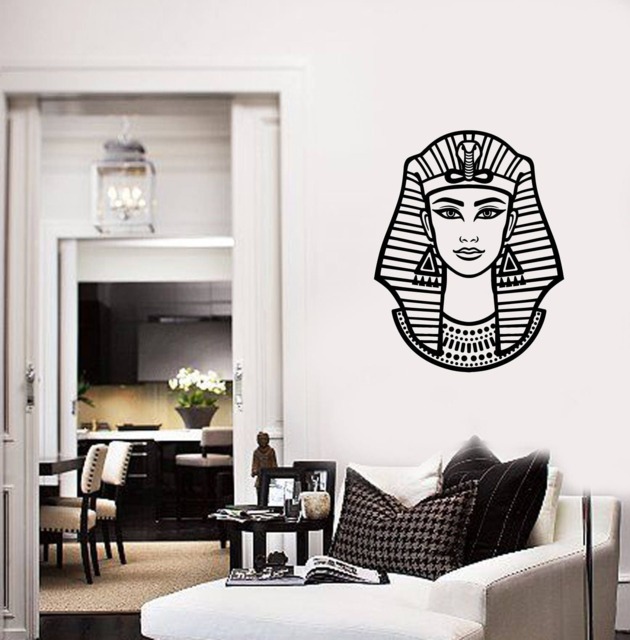 Egyptian Queen Vinyl Wall Decal Ancient World Egypt Beautiful Woman Stickers Mural - #2624Di - image 1