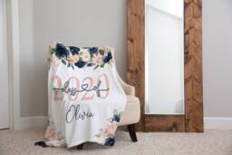 Graduation Blanket, Class Of 2020 Gift, Floral Style Personalized Gift For Senior, Senior Year - thumbnail 1