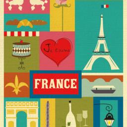Eiffel Tower Print, Paris Decor, Wall Art, France Poster, Map Style E8-O-Fra - thumbnail 2