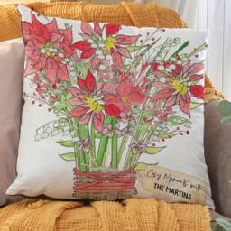 Bouquet Of Family Birth Flowers Cushion - thumbnail 2