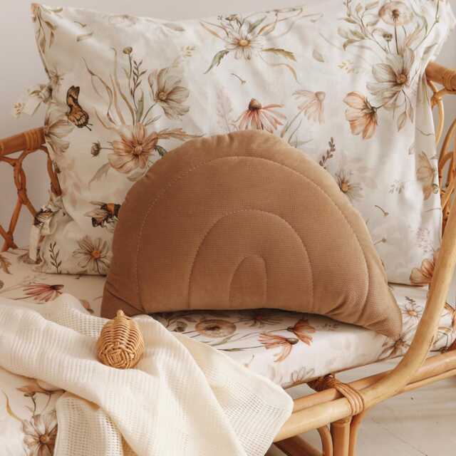 Ecru Velvet Rainbow Pillow Handmade Kids Room Decor - image 1