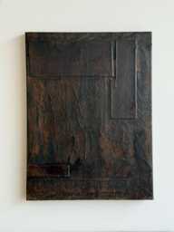 Black Abstract Textured Art Wabi-Sabi Painting On Canvas, 18x24'' - thumbnail 1
