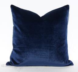 Midnight Blue, Velvet Pillow Cover, Custom Sizes, Navy Studio Tullia, Made To Order - thumbnail 1